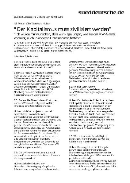 Der Kapitalismus muss zivilisiert werden