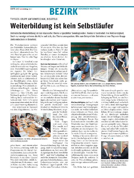 metallzeitung - Regionalseiten Nordrhein-Westfalen Juli 2009