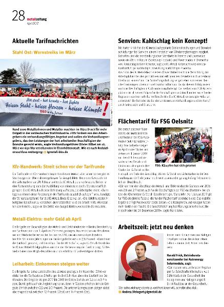 metallzeitung - Regionalseiten Berlin-Brandenburg-Sachsen April 2017