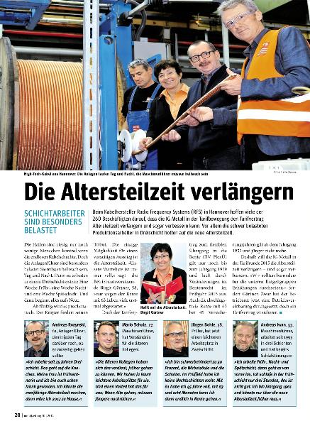 metallzeitung - Regionalseiten Niedersachsen und Sachsen-Anhalt Oktober 2014